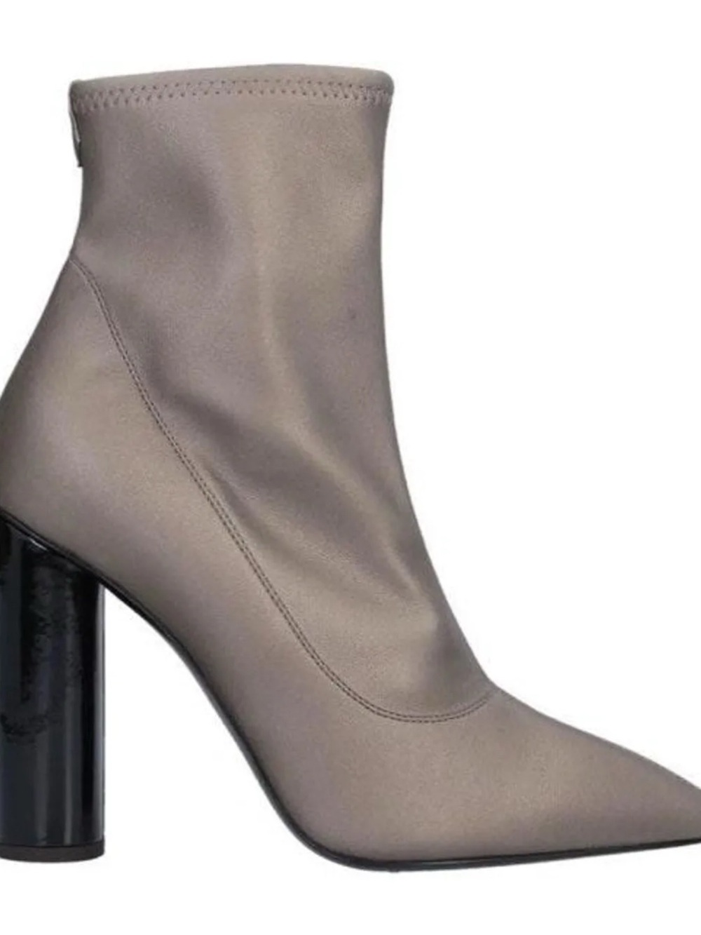 Giuseppe Zanotti Taupe Stretch Leather Sock Boot with Black Block Heel